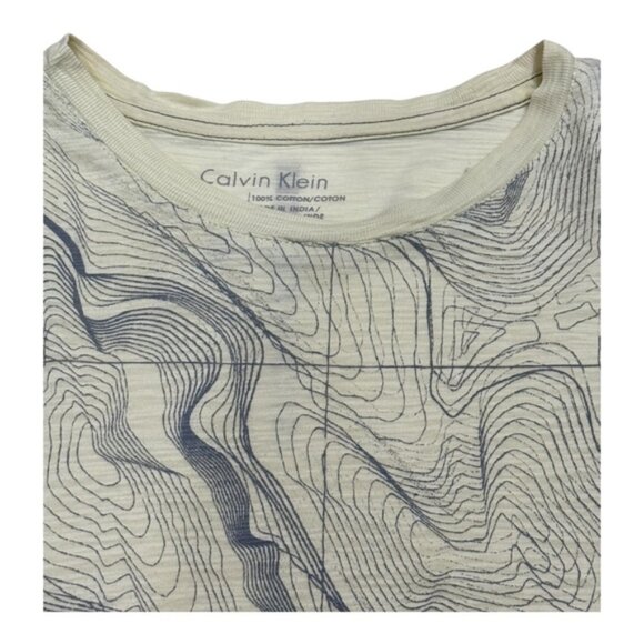 Calvin Klein Shirt Mens Medium Body Fit Topographic Graphic Tee - Picture 4 of 8